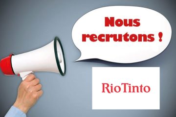 Avis de recrutement de plusieurs postes à Rio Tinto