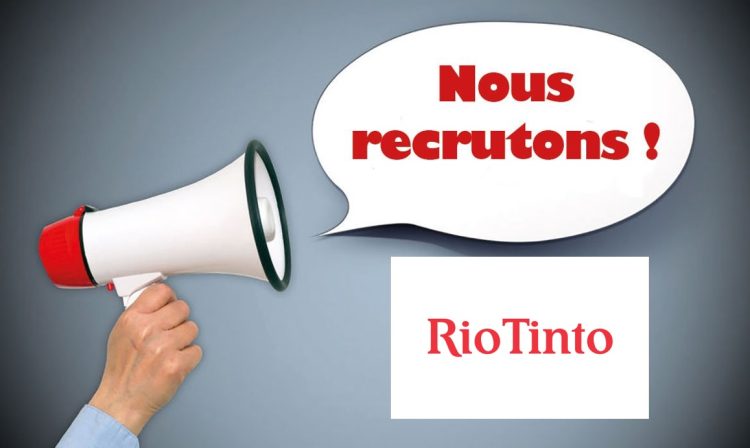Avis de recrutement de plusieurs postes à Rio Tinto