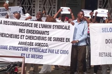 Conakry : des enseignants chercheurs manifestent à Kaloum