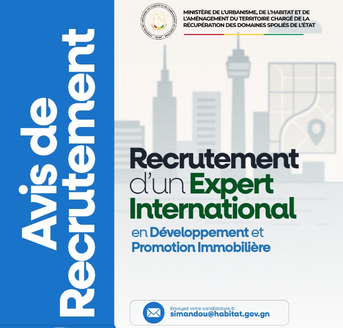 Le ministère de l’urbanisme, de l’Habitat, recrute un Expert international en Développement et Promotion immobilière
