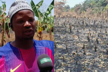 Aboubacar Camara victime de l'incendie de sa plantation à Kindia