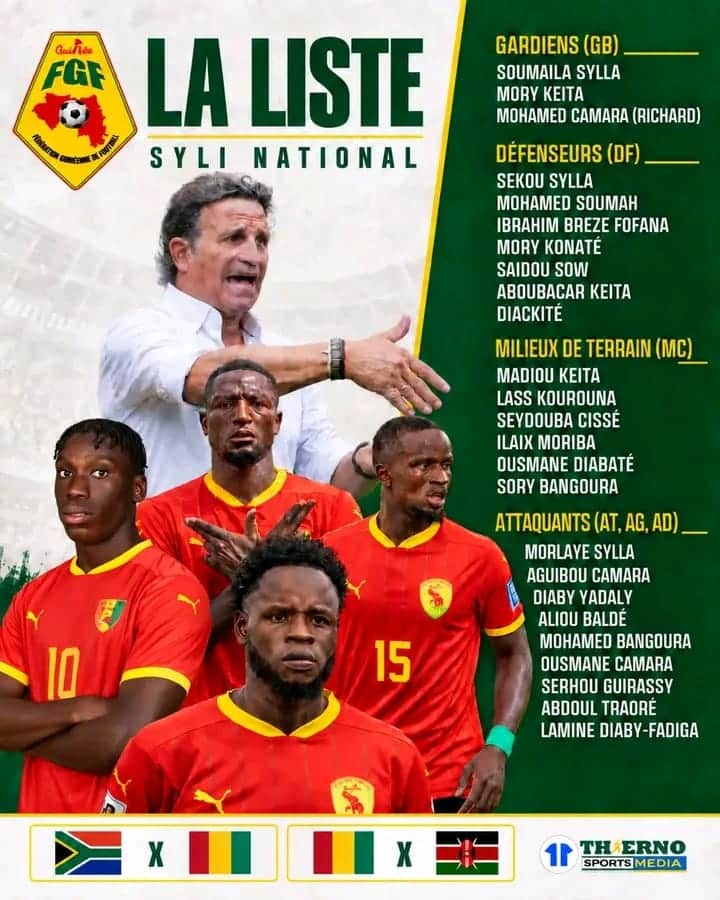 Syli contre Afrique du Sud et Kenya