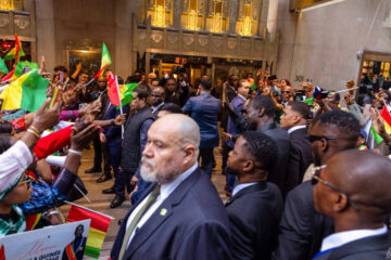 Manifestation du FNDC contre Mamadi Doumbouya aux USA
